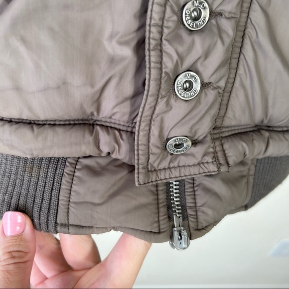 Vintage‎ Diesel Long Coat Brown with Fur Trimmed Hood Double Layer Size Small - Picture 4 of 15